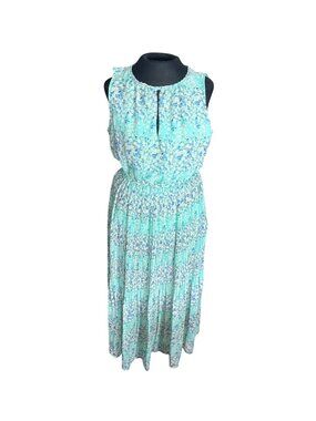 Maison Jules Floral Maxi Sleeveless Dress Womens Size M Mint Green